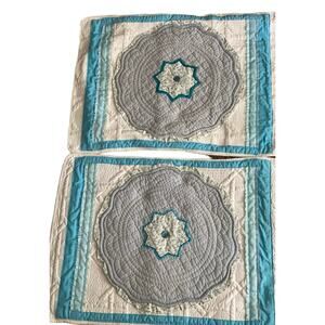 Quilted Pillowcase Shams With button Set Of Two Standard Size